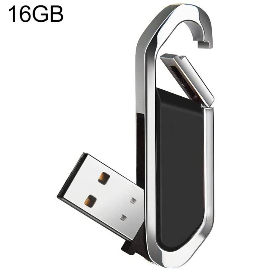 16GB Metallic Keychains Style USB 2.0 Flash Disk (Black)(Black)