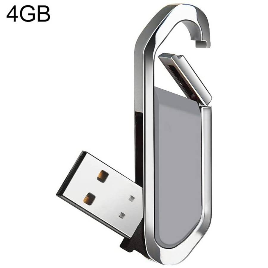 4GB Metallic Keychains Style USB 2.0 Flash Disk (Grey)(Grey)