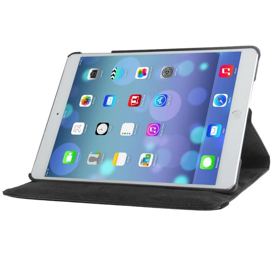 Litchi Texture 360 Degrees Rotation Leather Tablet Case with Holder for iPad Air / Air ... (Black)
