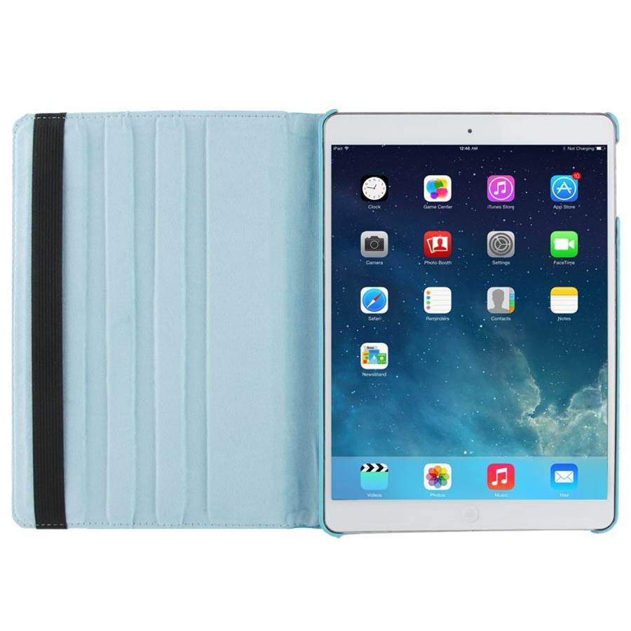 Litchi Texture 360 Degrees Rotation Leather Tablet Case with Holder for iPad Air / Air ... (Blue)