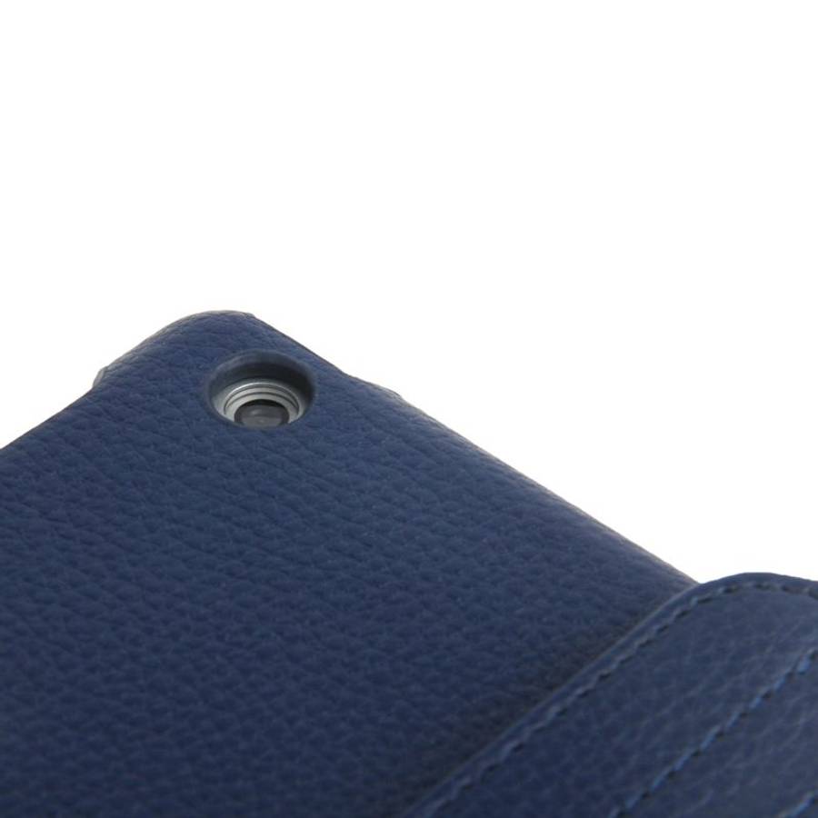 Litchi Texture 360 Degrees Rotation Leather Tablet Case with Holder for iPad Air ... (Dark Blue)