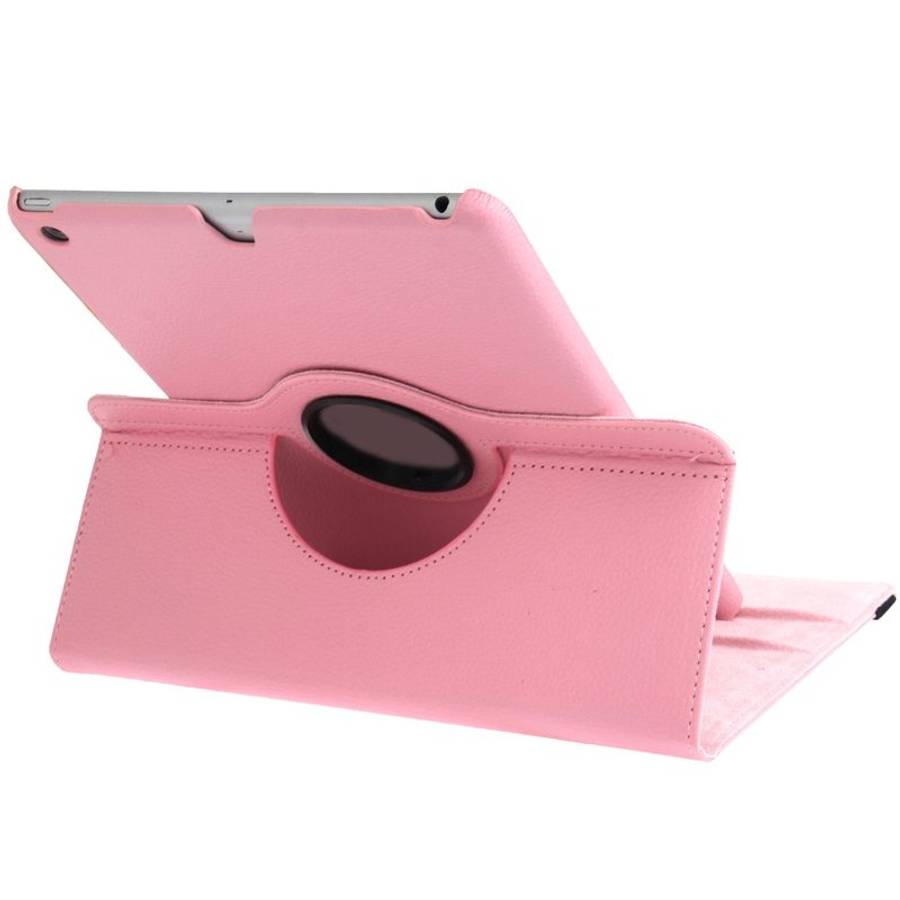 Litchi Texture 360 Degrees Rotation Leather Tablet Case with Holder for iPad Air / Air ... (Pink)