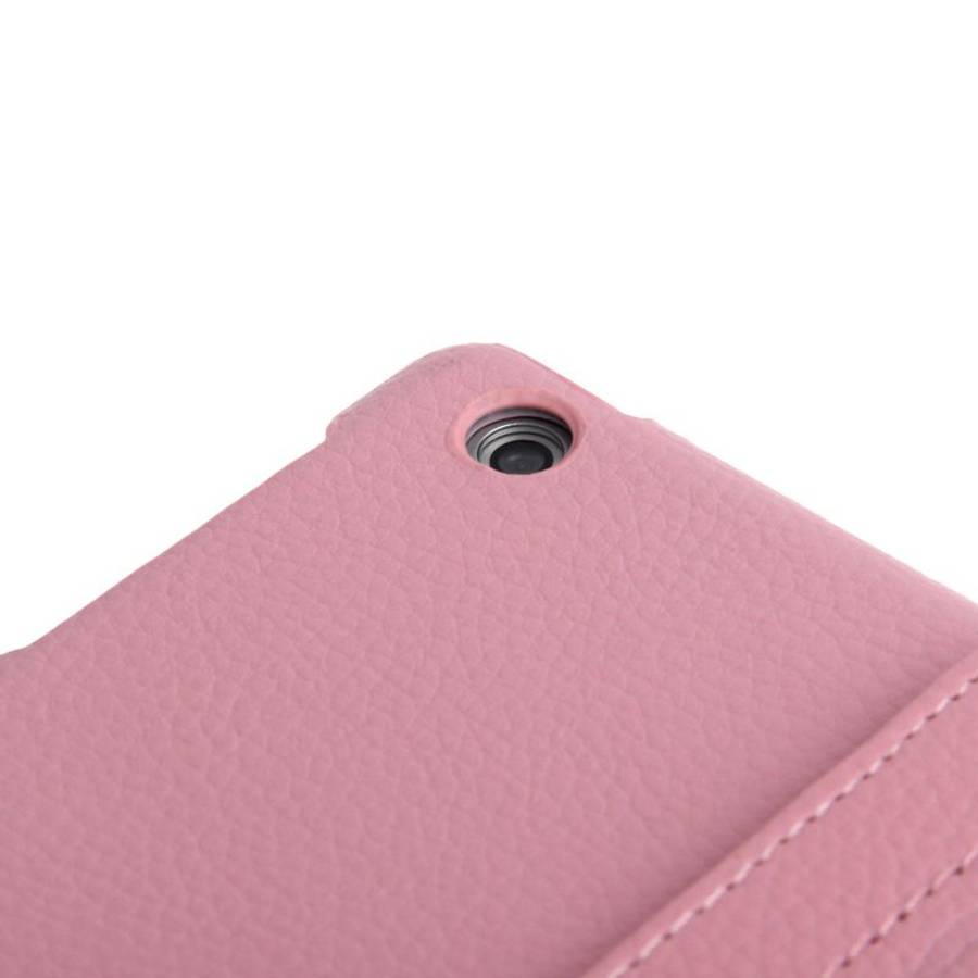 Litchi Texture 360 Degrees Rotation Leather Tablet Case with Holder for iPad Air / Air ... (Pink)