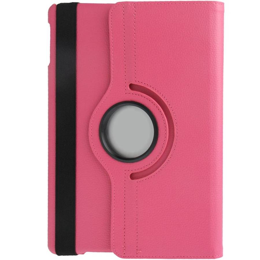 Litchi Texture 360 Degrees Rotation Leather Tablet Case with Holder for iPad Air / A ... (Magenta)