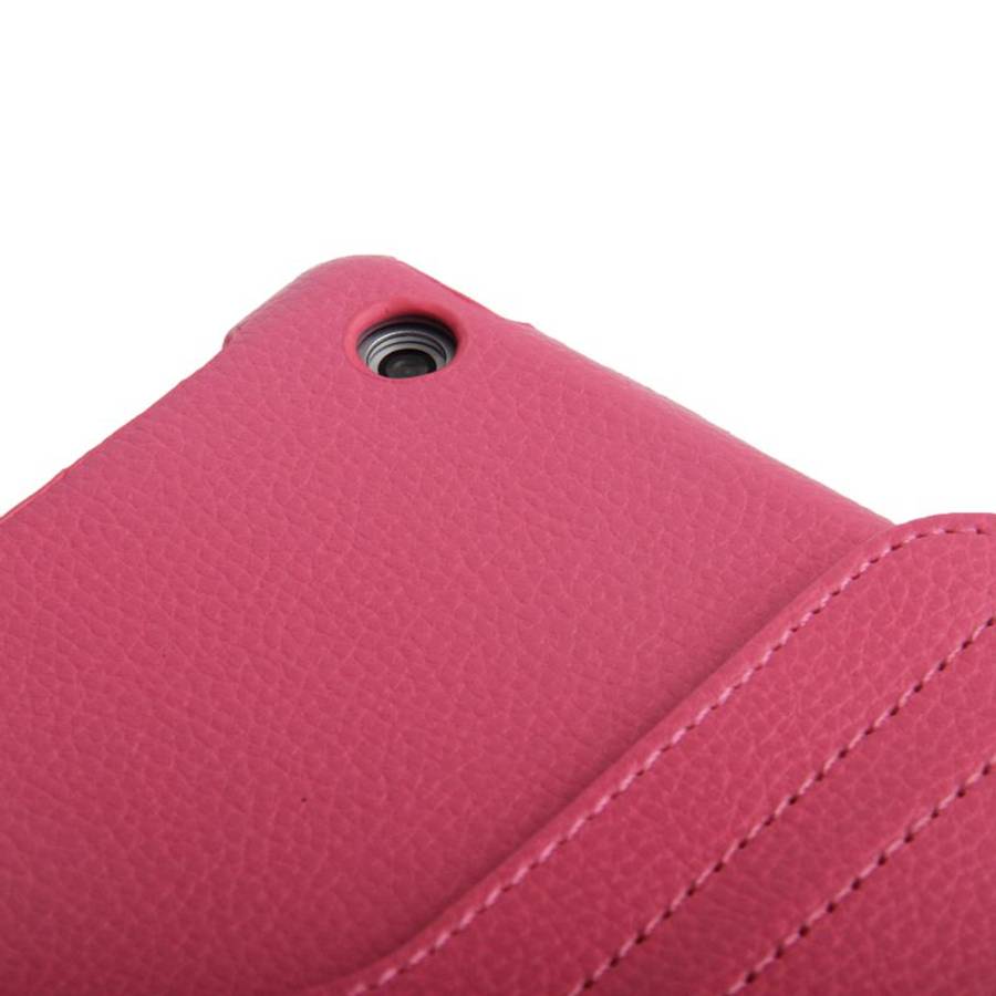 Litchi Texture 360 Degrees Rotation Leather Tablet Case with Holder for iPad Air / A ... (Magenta)