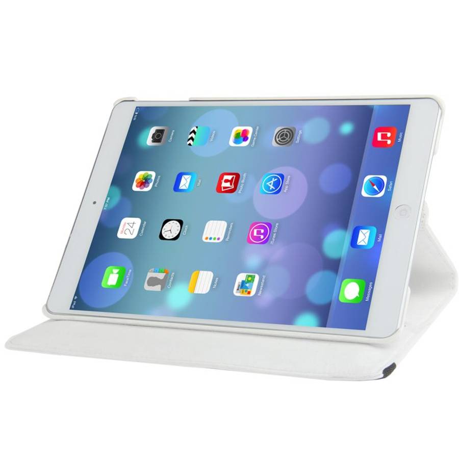 Litchi Texture 360 Degrees Rotation Leather Tablet Case with Holder for iPad Air / Air ... (White)