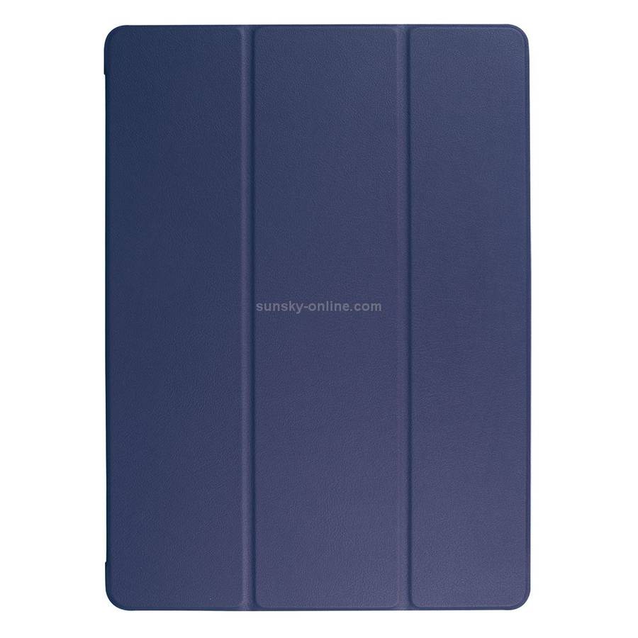 Custer Texture Horizontal Flip Smart Leather Case with 3-folding Holder & Sleep ... (Dark Blue)