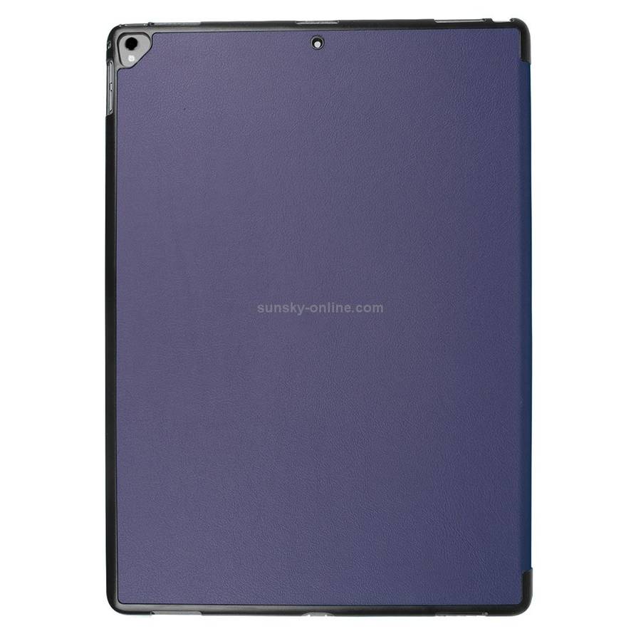Custer Texture Horizontal Flip Smart Leather Case with 3-folding Holder & Sleep ... (Dark Blue)