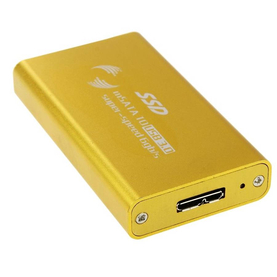 6gb/s mSATA Solid State Disk SSD to USB 3.0 Hard Disk Case(Gold)