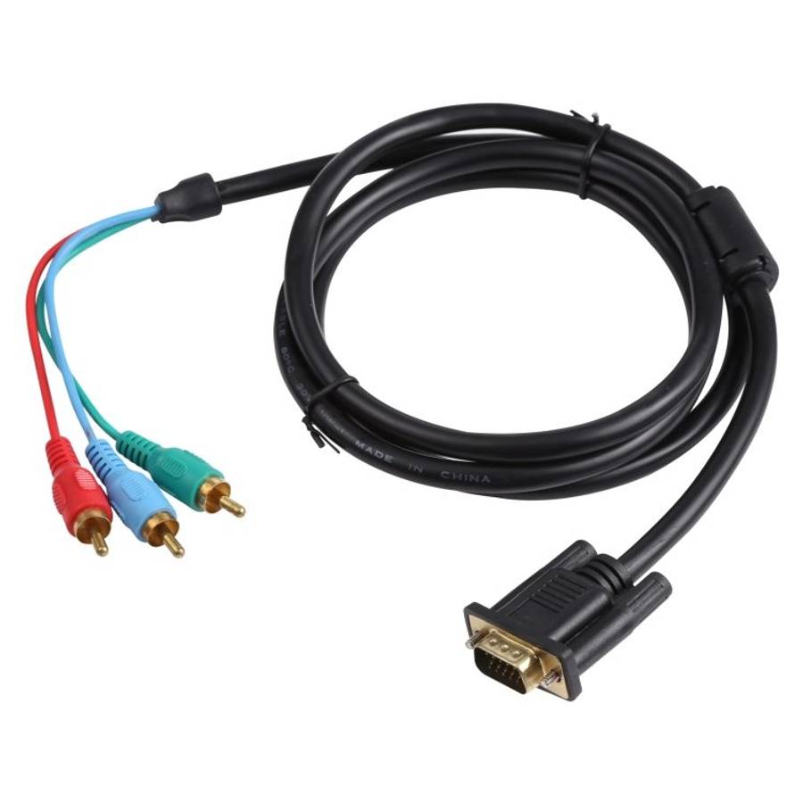 1.5m VGA to 3RCA RGB Cable(Black)