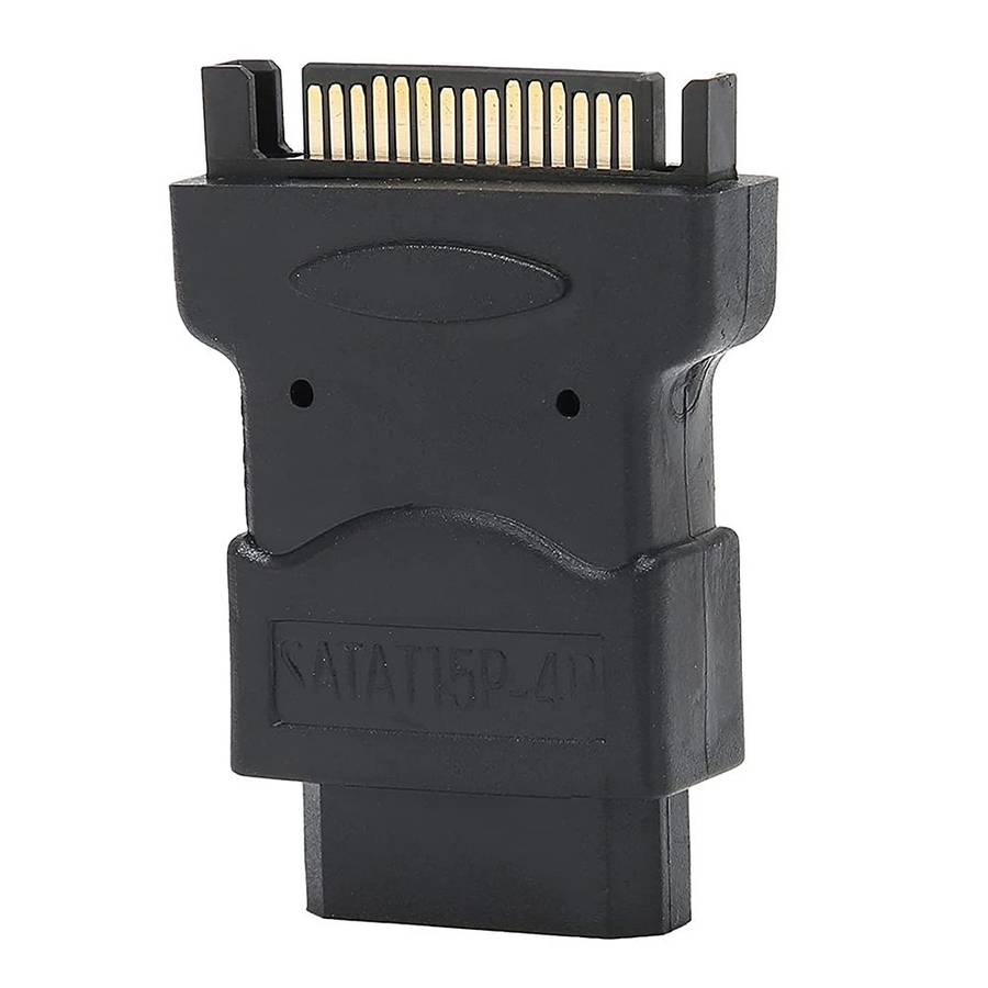 SATA 15 Pin Male to 4 Pin Female Adapter(Black)