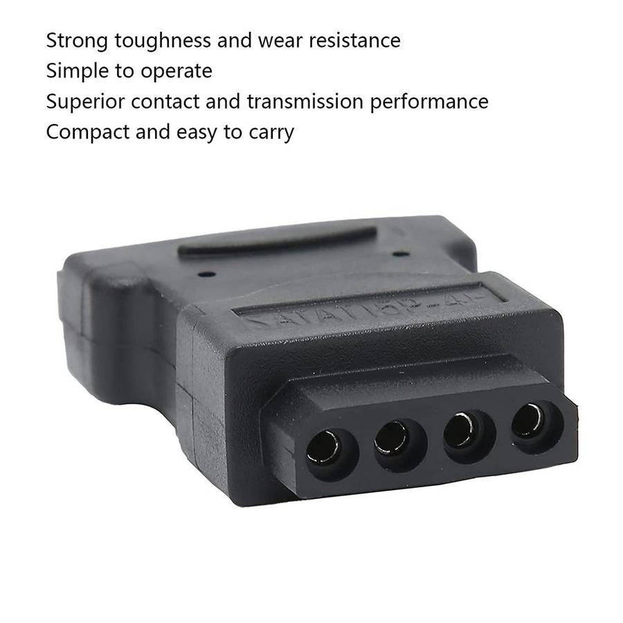 SATA 15 Pin Male to 4 Pin Female Adapter(Black)
