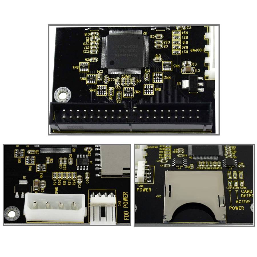 SD/ SDHC/ MMC To 3.5 inch 40 Pin Male IDE Adapter Card(Black)