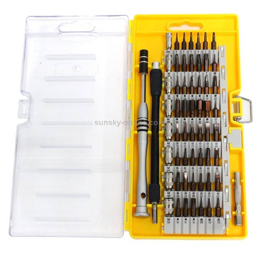 60 in 1 S2 Tool Steel Precision Screwdriver Nutdriver Bit Repair Tools Kit(Yellow)