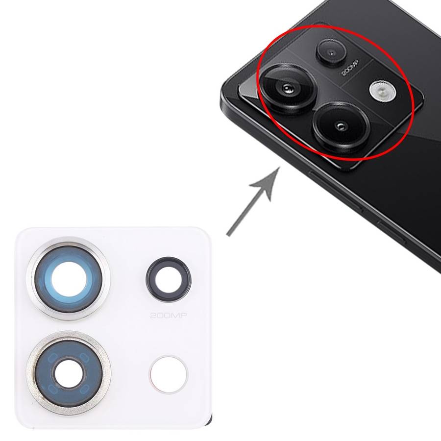 For Xiaomi Redmi Note 13 Pro 5G Back Camera Lens Frame (White)