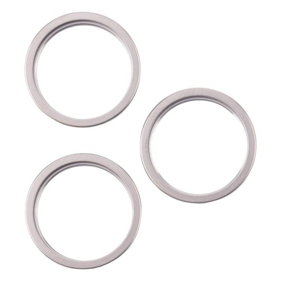 For iPhone 16 Pro 3pcs/set Rear Camera Glass Lens Metal Outside Protector Hoo ... (Titanium Color)