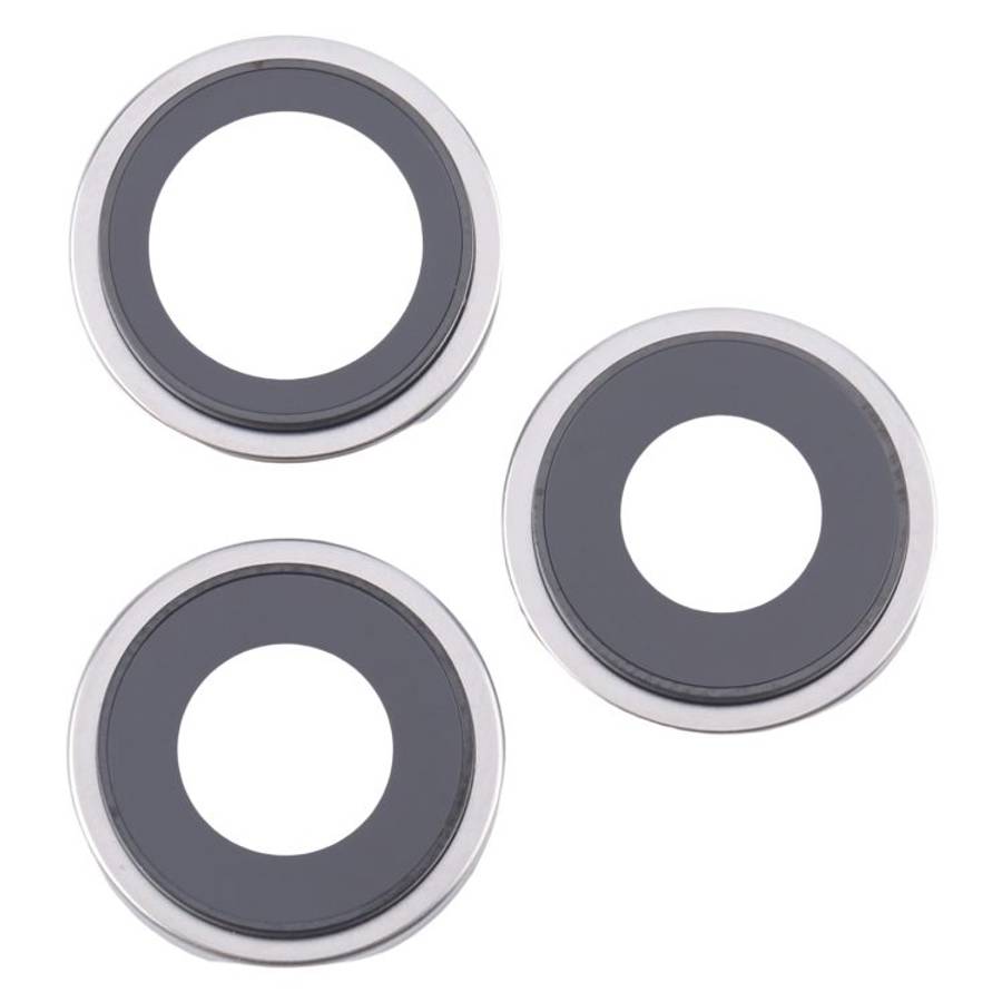 For iPhone 16 Pro Max 3pcs/Set Camera Lens Cover (Silver)