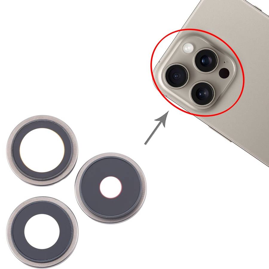 For iPhone 16 Pro 3pcs/Set Original Camera Lens Cover (Silver)