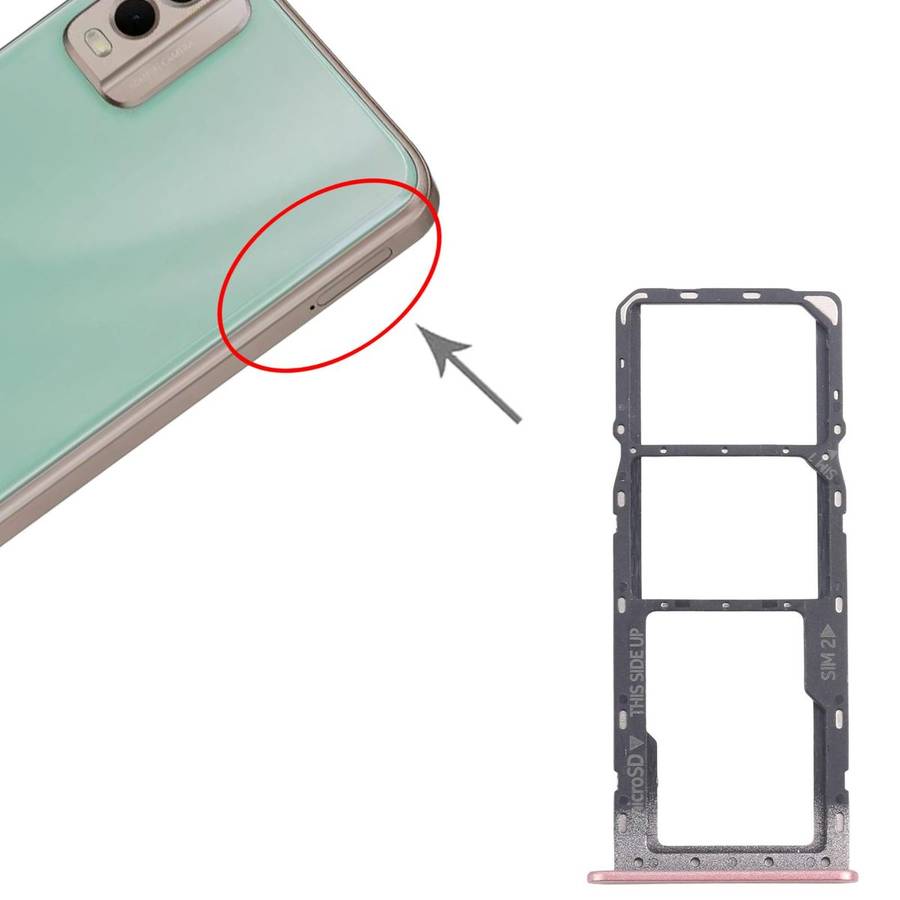 For Nokia C32 Original SIM Card Tray + SIM Card Tray + Micro SD Card Tray (Pink)