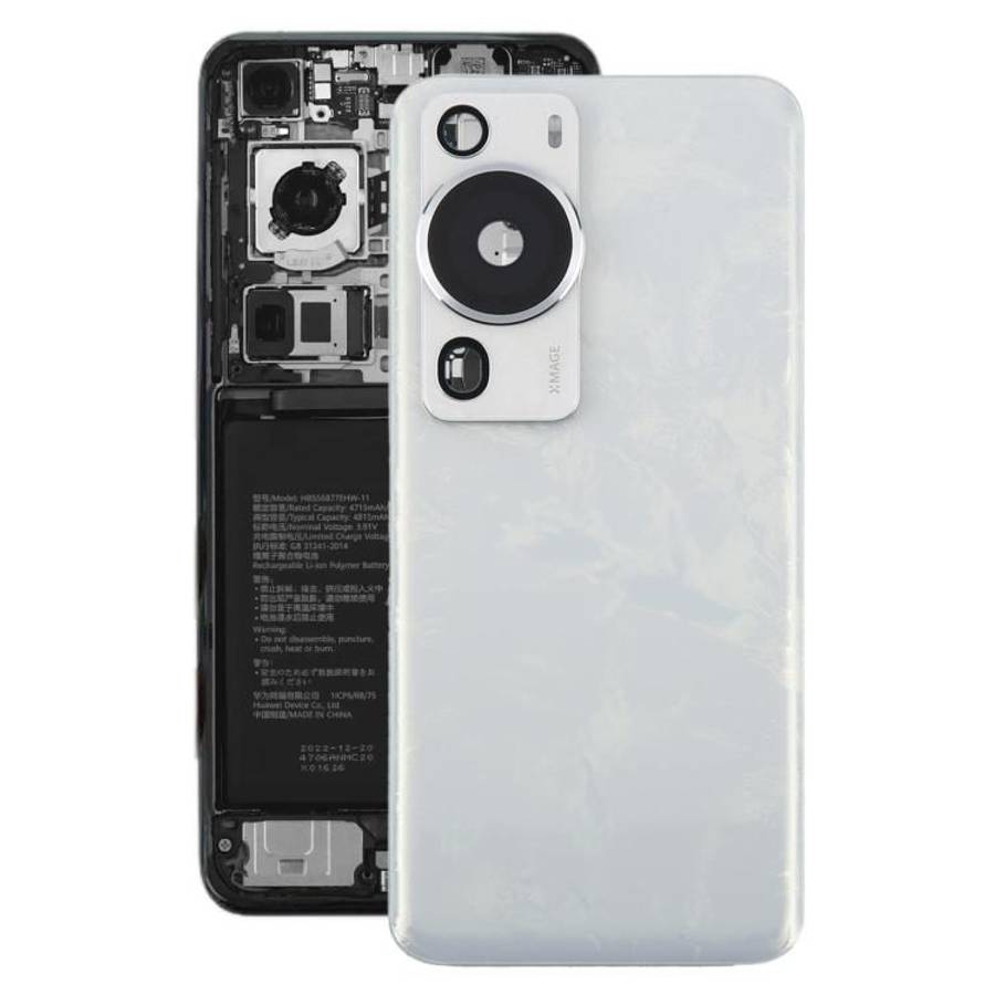 For Huawei P60 Pro Battery Back Cover with Camera Lens Frame(White)