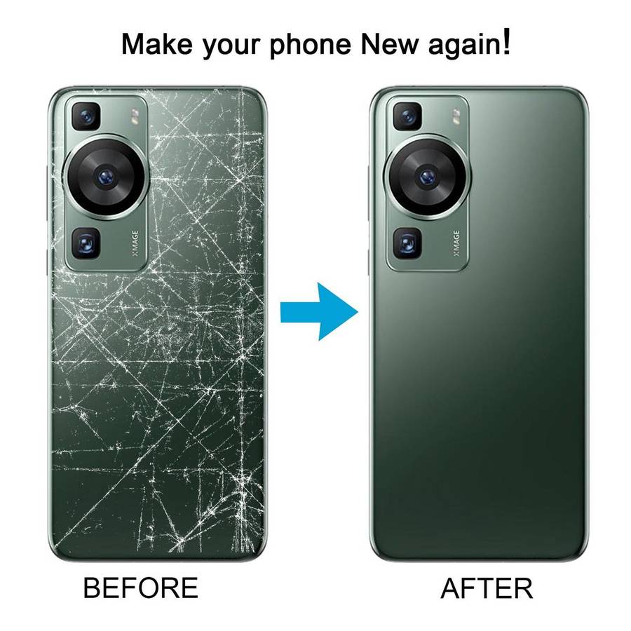 For Huawei P60 Pro Battery Back Cover with Camera Lens Frame(White)