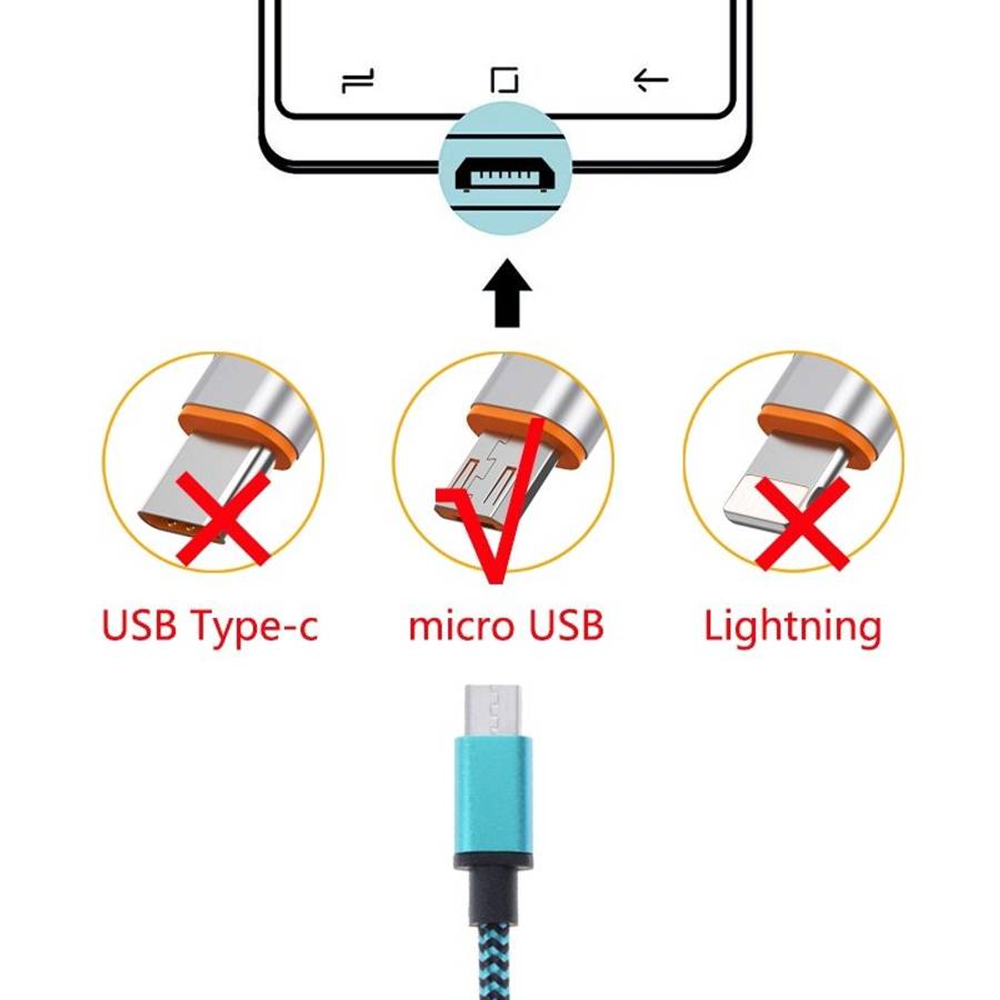 2m Woven Style Micro USB to USB 2.0 Data / Charger Cable(Orange)