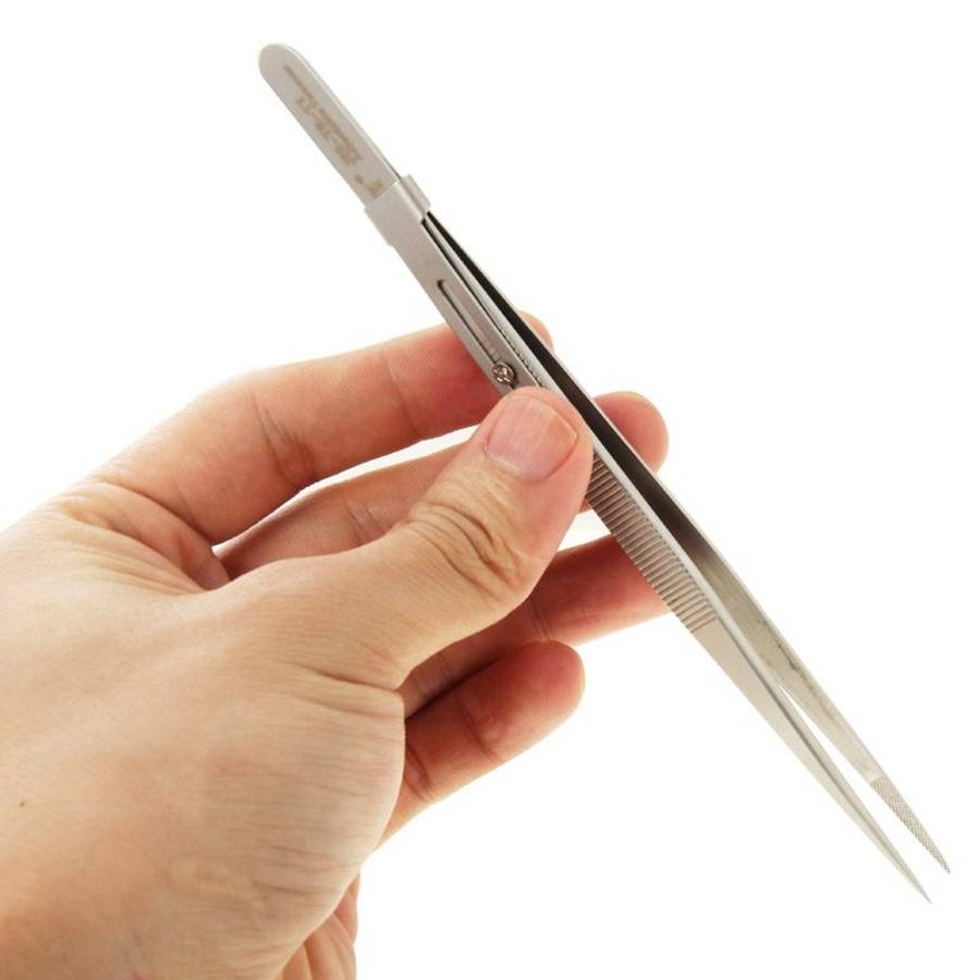 JAKEMY JM-T9-11 Adjustable Straight Tweezers(Silver)