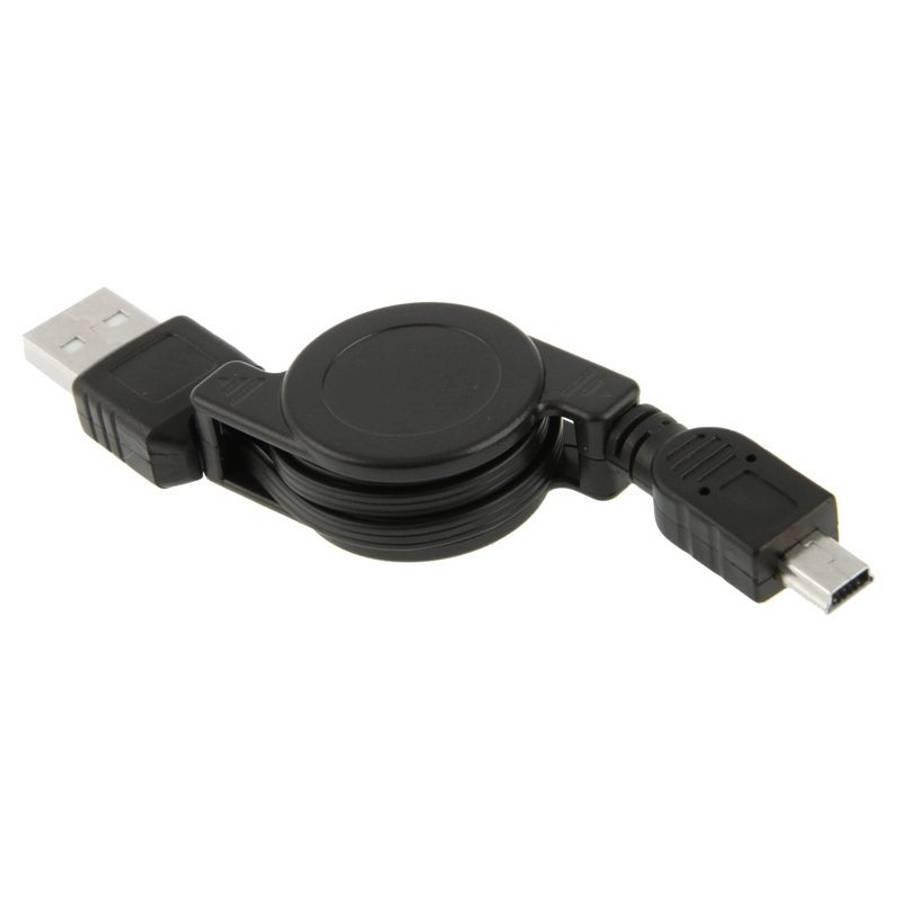 USB 2.0 to Mini 5 Pin USB Retractable Data & Charger Cable for Motorola V3 / Mobile Ph ... (Black)