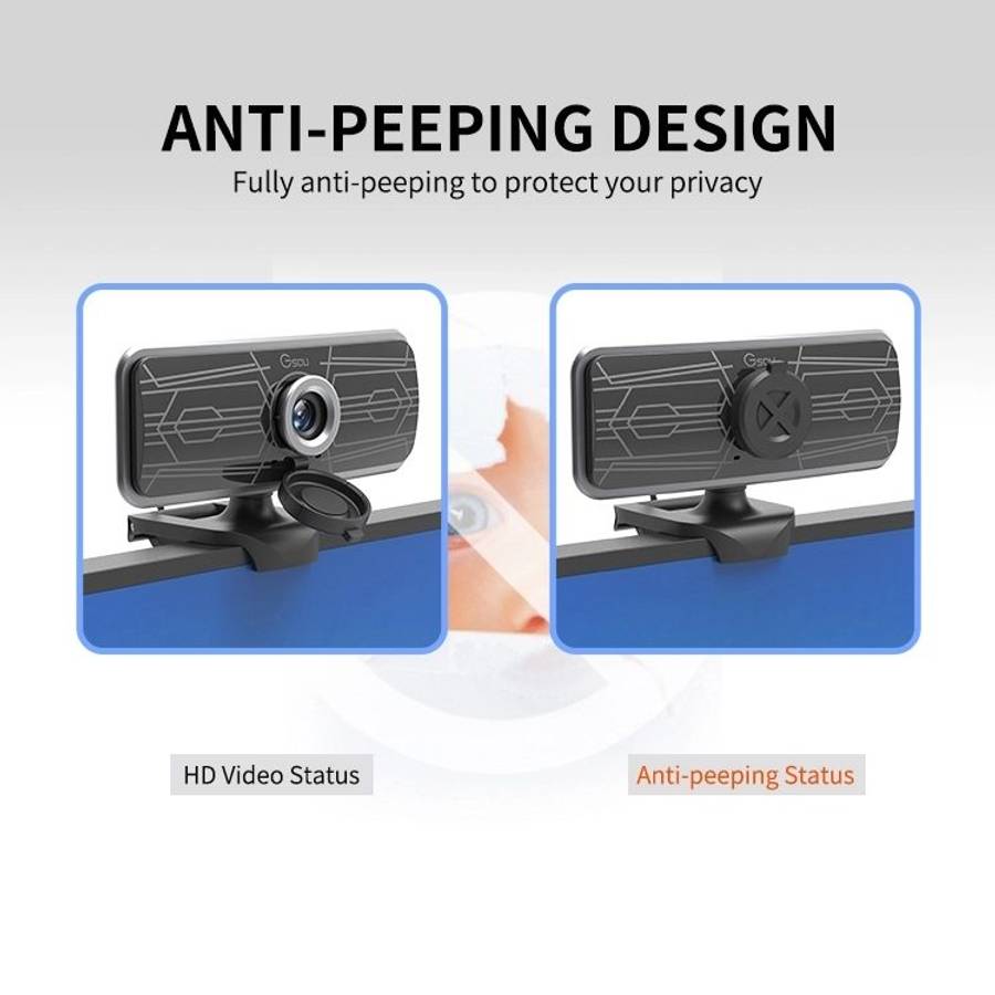 Gsou T16s 1080P HD Webcam with Cover Built-in Microphone for Online Classes Broadcast Conference V