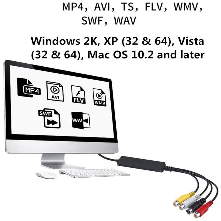 USB to RCA Cable 60+ Supports Vista 64 / Win 7 / Win 8 / Win 10 / Mac OS