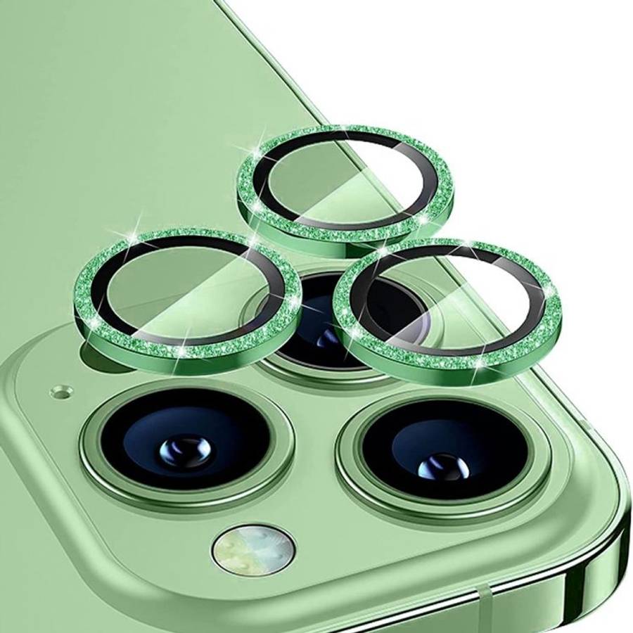 For iPhone 14 Pro / 14 Pro Max ENKAY Glitter Rear Lens Aluminium Alloy Tempered G ... (Deep Green)