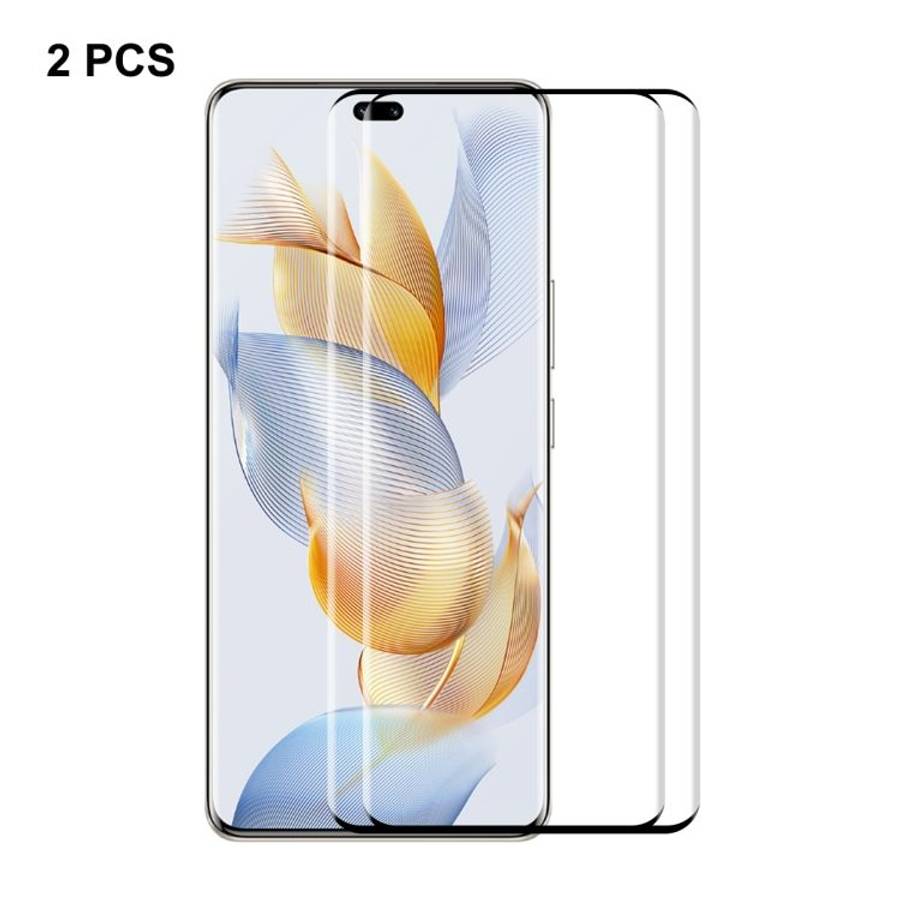 For Honor 90 Pro 2pcs ENKAY Hat-Prince Hot Bending Full Coverage Side Glue Tempered Glass Film