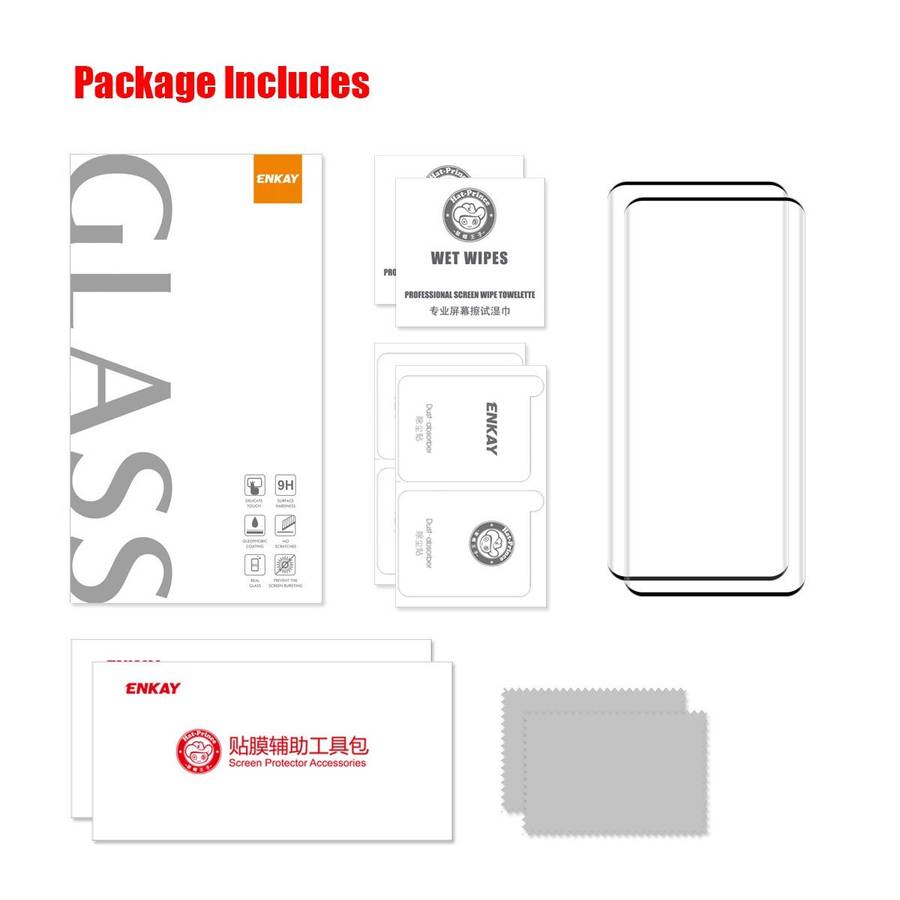 For Honor 90 Pro 2pcs ENKAY Hat-Prince Hot Bending Full Coverage Side Glue Tempered Glass Film