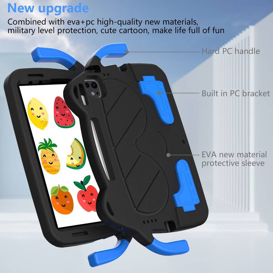 For iPad Pro 11 2025 / 2024 Ice Baby EVA Shockproof Hard PC Tablet Case(Black+Blue)