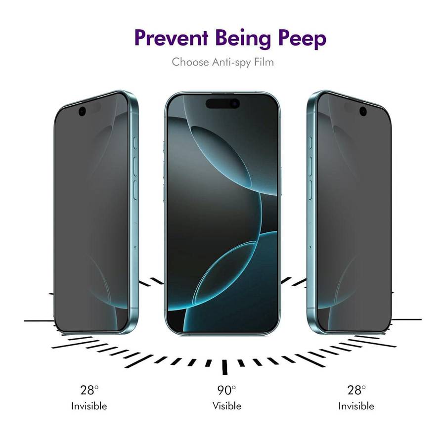 For iPhone 17 Pro Max 2pcs ENKAY Hat-Prince 28 Anti-peeping Tempered Glass Protector Full Screen