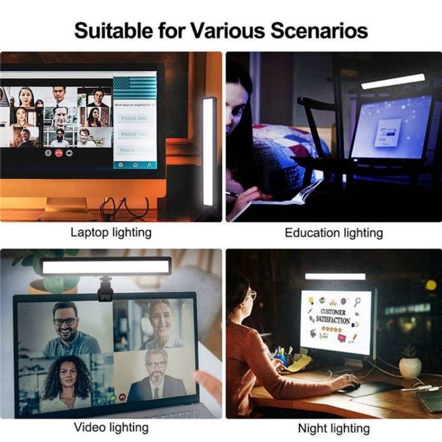 VLOGLITE WS66 LED Webcam Streaming Lights Video Conference Lighting Laptop Light with Tripod
