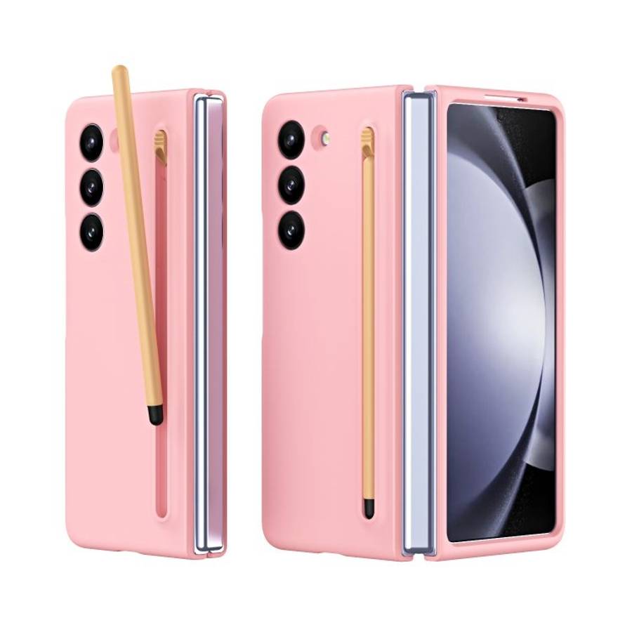 For Samsung Galaxy Z Fold5 5G Skinfeel Shockproof Phone Case, No Pen(Pink)