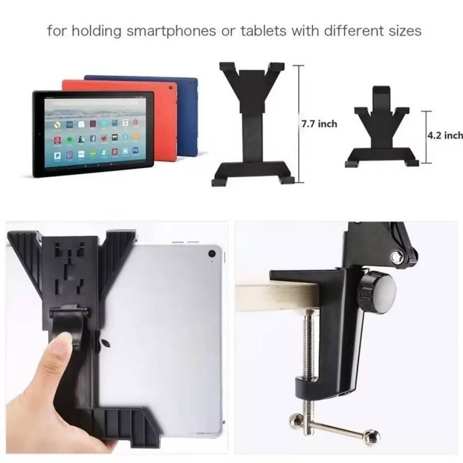 XWJ005 Adjustable Desk Clamp Bracket 360 Degrees Rotatable Tablet Phone Holder
