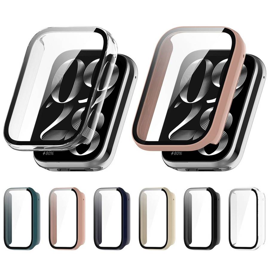 For Xiaomi Smart Band 9 Pro Tempered Film Integrated PC Watch Protective Case(Sakura Pink)