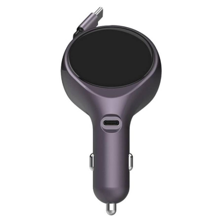 K1 With Retractable Cable Car Charger Type-C PD 20W Fast Charging Adapter