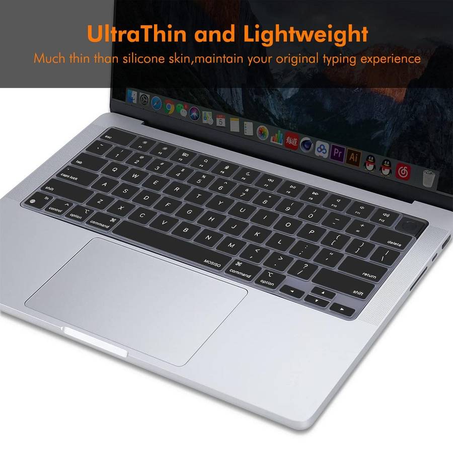 For MacBook Air 13.6 / 15.3  Pro 14.2 / 16.2 ENKAY US Version Keyboard Cover Soft S ... (White)