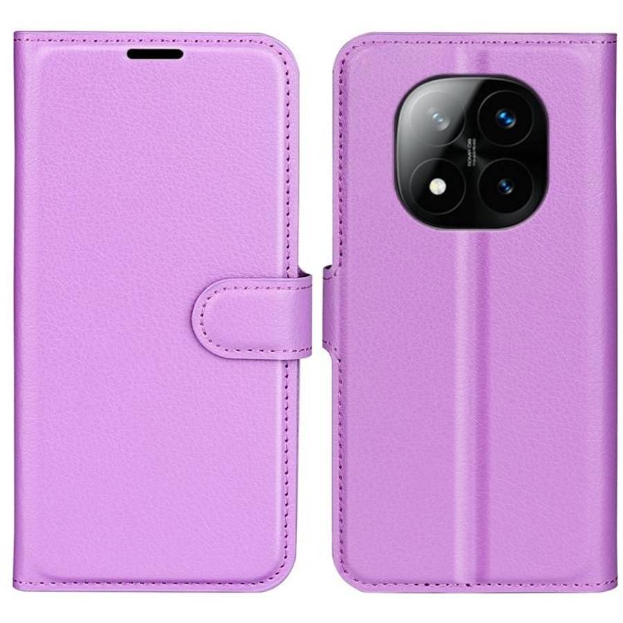 For Xiaomi Redmi Note 14 Pro+ Litchi Texture Horizontal Flip Leather Phone Case with ... (Purple)