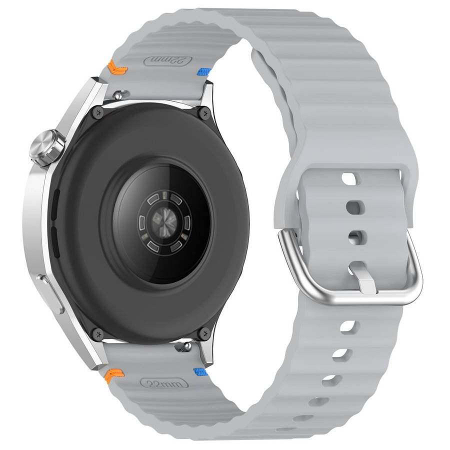 For Amazfit Active Wavy Grain Stitched 20mm Silicone Watch Band(Gray)