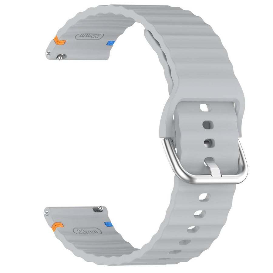 For Amazfit Active Wavy Grain Stitched 20mm Silicone Watch Band(Gray)