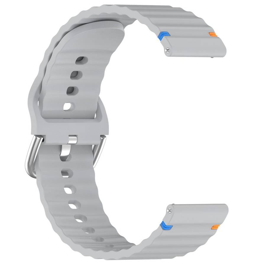 For Amazfit Active Wavy Grain Stitched 20mm Silicone Watch Band(Gray)