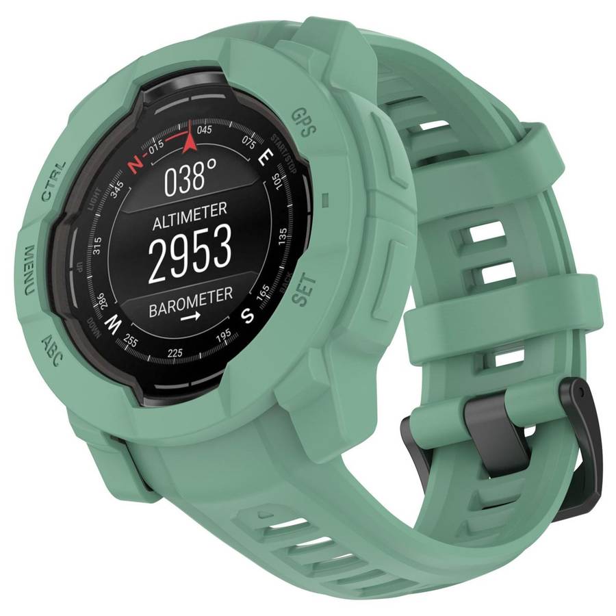 For Garmin Instinct 3 AMOLED / Solar 50mm Silicone Watch Protective Case(Forest Green)