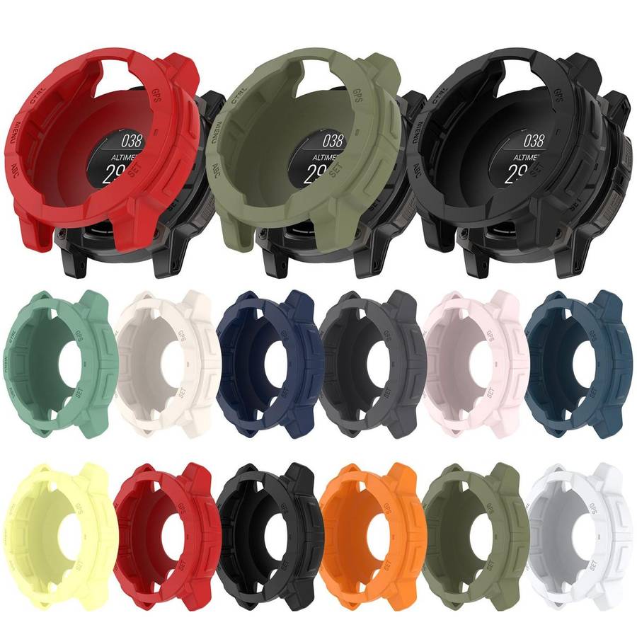 For Garmin Instinct 3 AMOLED / Solar 50mm Silicone Watch Protective Case(Forest Green)