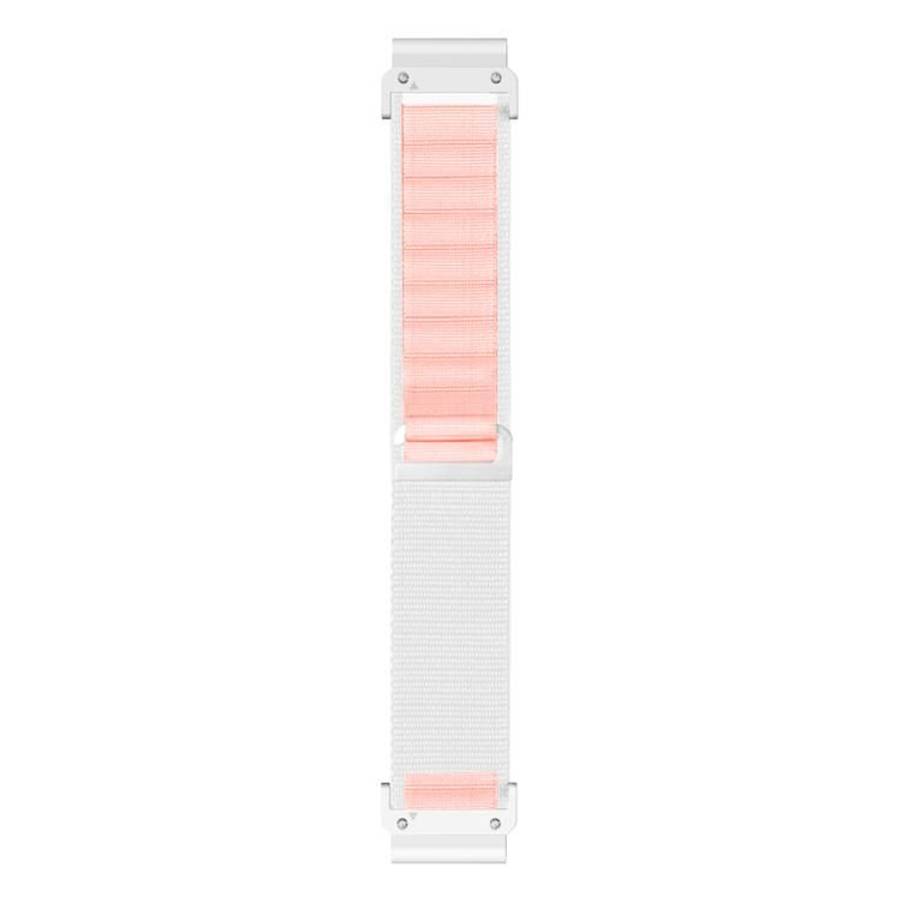 For Gamin 26mm Quick Release Nylon Watch Band(White Pink)