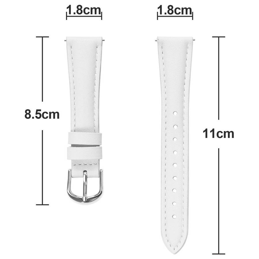 18mm Slim Genuine Leather Watch Band(White)