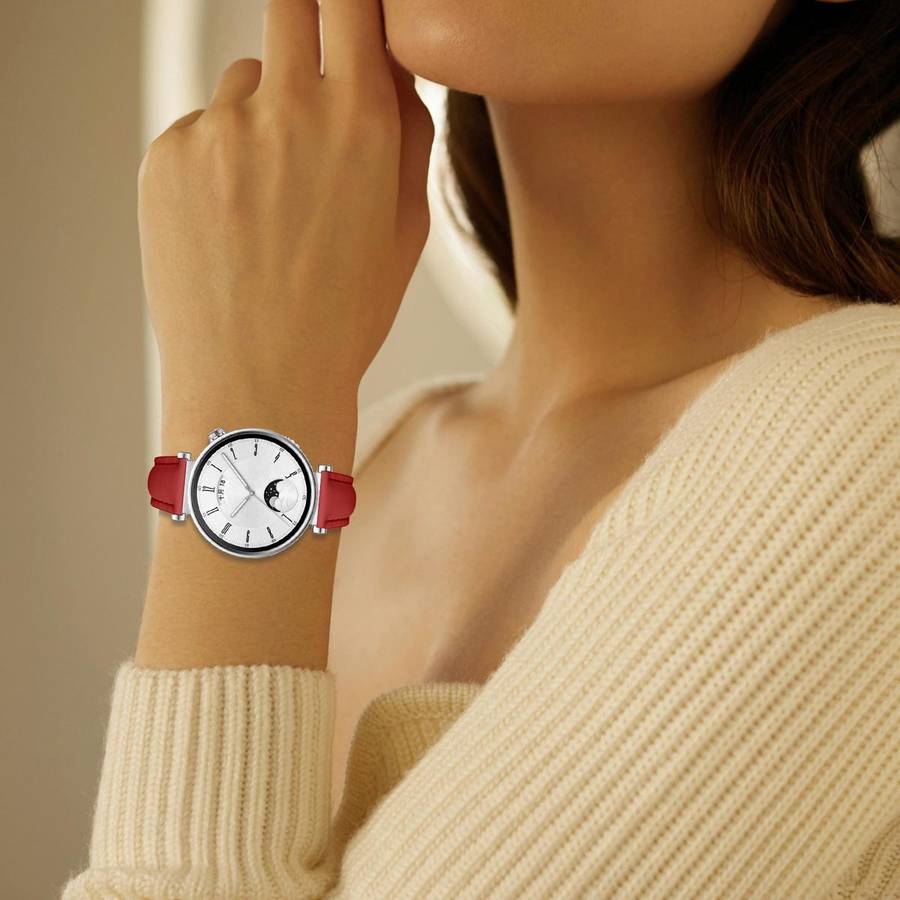 18mm Slim Genuine Leather Watch Band(Red)